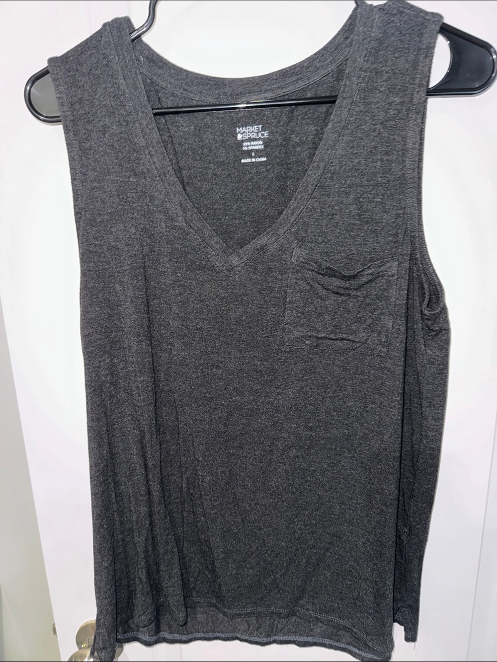 Market & Spruce Charcoal Gray V-Neck Tank with Pocket (StitchFix)